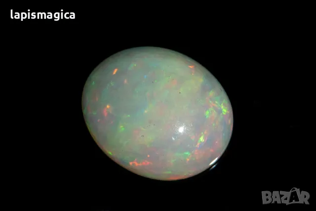 Етиопски опал 3.16ct овален кабошон, снимка 2 - Други - 49635362