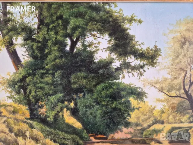 Петър Момчилов Пролет край реката 2023г. Майсторски нарисувана картина, снимка 4 - Картини - 48602856