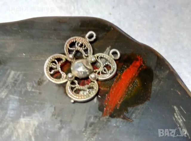 СТАРИННА ФИЛИГРАННА СРЕБЪРНА ВИСУЛКА НАКИТ УКРАШЕНИЕ СРЕБРО ВИСОКА ПРОБА РЪЧНА ИЗРАБОТКА 29073, снимка 3 - Антикварни и старинни предмети - 49522644