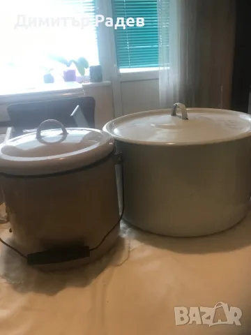 ЕМАЙЛИРАНИ СЪДОВЕ..КОТЛАРКА ЗА МЛЯКО 4.5 Л--НОВА ТЕНДЖ.11Л ВТОРА ЗАПАЗ. ЗАКАЛЕНО СТЪКЛО КАПАК Ф 28  , снимка 4 - Съдове за готвене - 48675031