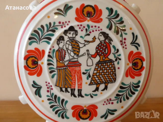 Унгарска порцеланова бъклица бардуче павурче Холохаза 1970 г , снимка 2 - Антикварни и старинни предмети - 47476783