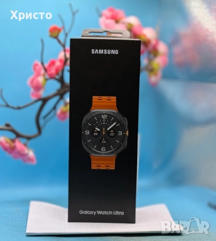 НОВ!!! Смарт часовник Samsung Galaxy Watch Ultra (2025), 47mm, LTE, Titanium Gray, Orange Strap 