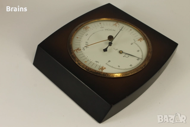 1960's SUFFT Стар Немски Стенен Барометър И Термометър, снимка 5 - Антикварни и старинни предмети - 52791079