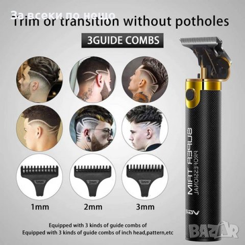 Професионален тример VGR V-082 de LUX за стайлинг с USB зареждане и 4 различни приставки, снимка 5 - Машинки за подстригване - 37689214