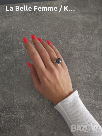 Сребърен пръстен с красива перла, снимка 8 - Пръстени - 34981220