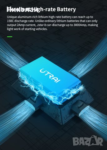 Много мощен Jump starter UTRAI  Jstar8 3000A, снимка 11 - Други инструменти - 43034158