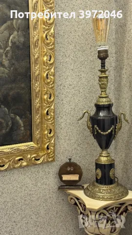 Френска бронзова винтидж лампа , снимка 3 - Антикварни и старинни предмети - 50426412