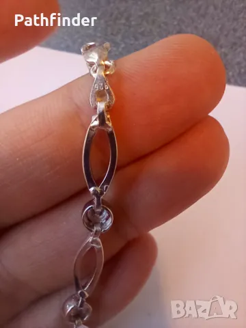 Красива сребърна гривна с циркони сребро 925, снимка 7 - Гривни - 47891851