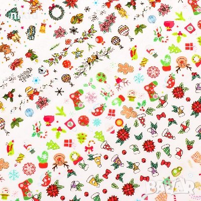 10 броя Коледни декорация декоративно фолио лента трансфер за нокти маникюр, снимка 5 - Продукти за маникюр - 28406050