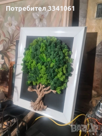 Картина пано ,,Дървото на живота,,от Скандинавски мъх, снимка 3 - Декорация за дома - 53290718