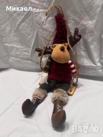 Коледна фигура Елен на люлка, снимка 2 - Декорация за дома - 52741750