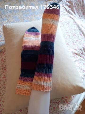 Ръчно плетени дамски чорапи размер 38, снимка 2 - Дамски чорапи - 43031039