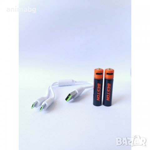 ANIMABG Литиево-йонни презареждащи батерии, ААА, 1.5V, 1000mWh, Бързо зареждане, 2 броя, снимка 5 - Друга електроника - 37765176