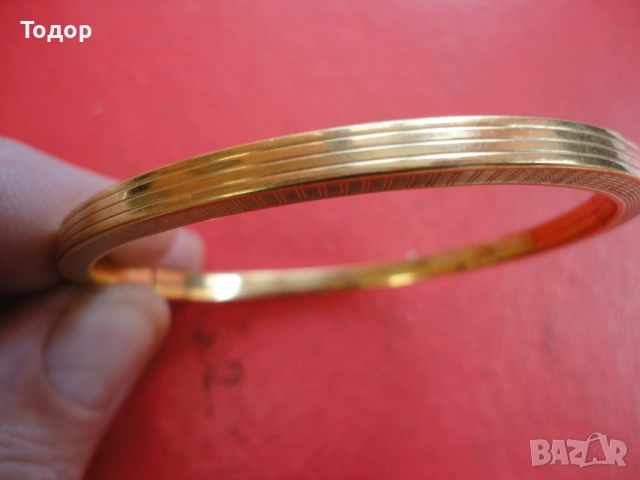 Страхотна позлатена твърда гривна Amerikaner SP 2, снимка 6 - Гривни - 53301710