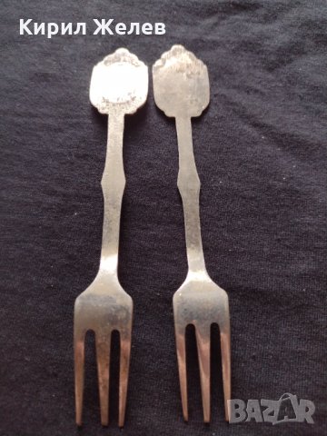 Две ретро вилички за десерт орнаментирани изящни за колекция декорация битов кът - 63361, снимка 4 - Други ценни предмети - 34619574