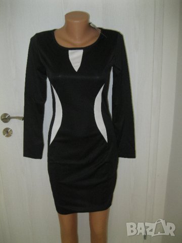 Нова рокля черно и бяло с дълъг ръкав, снимка 2 - Рокли - 34721283