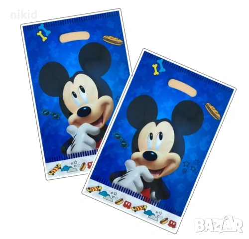 Мики Маус сини 10 бр торбички за лакомства подарък рожден ден парти, снимка 3 - Други - 27984365