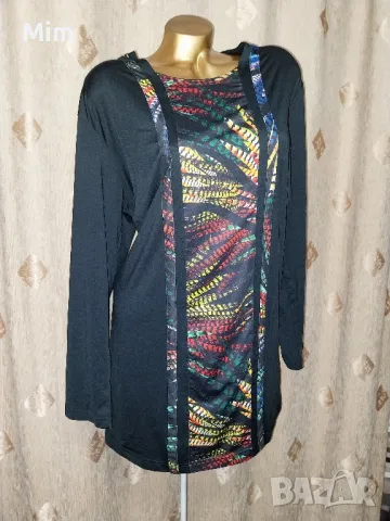 m. Collection 52/54 Черна туника за едра дама , снимка 3 - Туники - 48135470