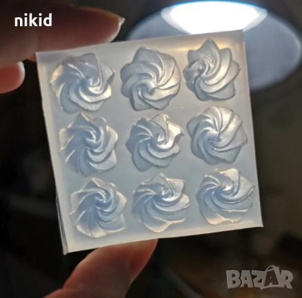 9 бр сладолед мини фунийки и основа крем целувки силиконов молд форма фондан шоколад смола акрил , снимка 3 - Форми - 32481058