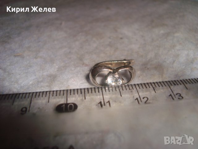 КРАСИВА СРЕБЪРНА СКЪПОЦЕННА АРТ ОБЕЦА СРЕБРО 925 АНГЛИЯ с ПРЕКРАСЕН ЮВЕЛИРНО ФАСЕТИРАН ЦИРКОН 27808, снимка 9 - Обеци - 36776458