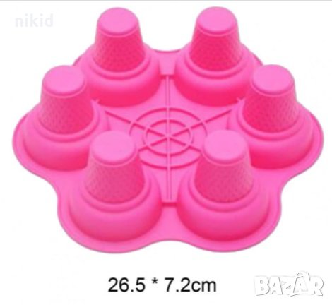 6 кофички фунийки фунийка за сладолед силиконов молд форма калъп, снимка 2 - Форми - 33445499