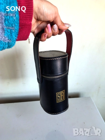 Английски Кожен Калъф Със Бутилки-Пътен Бар, снимка 8 - Антикварни и старинни предмети - 53556038