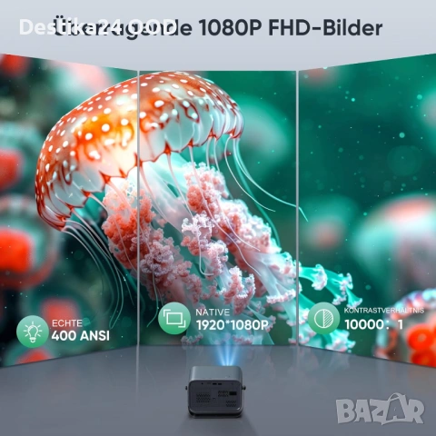 4K WiFi Bluetooth проектор Full HD 360 градуса авто фокус, прожектор, снимка 4 - Друга електроника - 53472661