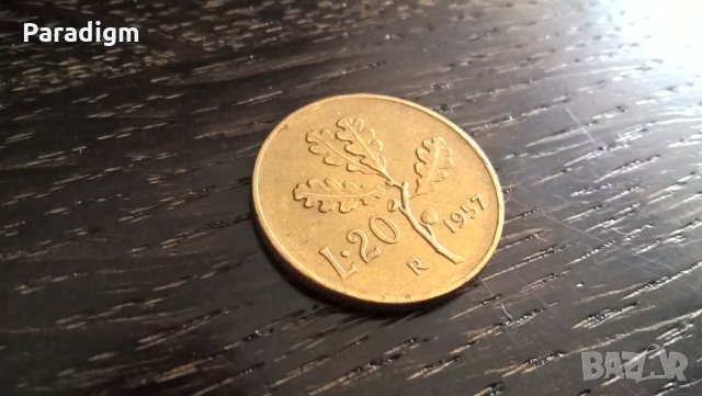 Монета - Италия - 20 лири | 1957г.
