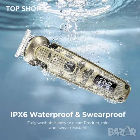 VGR 095 Тример за брада за мъже, 7 в 1 водоустойчив комплект безжична машинка за подстригване, снимка 4 - Машинки за подстригване - 49423119