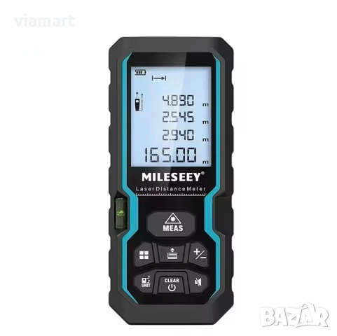 Лазерна ролетка MILESEEY S6 – до 40 м, LCD дисплей, площ, обем и косвени разстояния