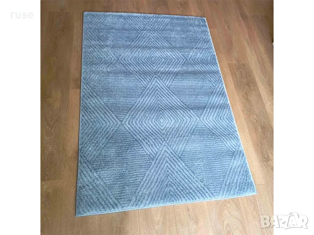 НОВ! Килим син 100х150см гръб юта, снимка 2 - Килими - 50265614