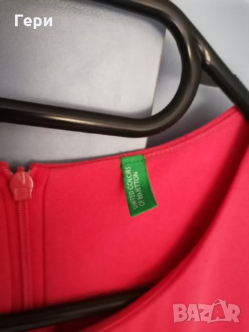 Рокличка United colours of Benneton в коралов, оранжев цвят, снимка 3 - Рокли - 32942953