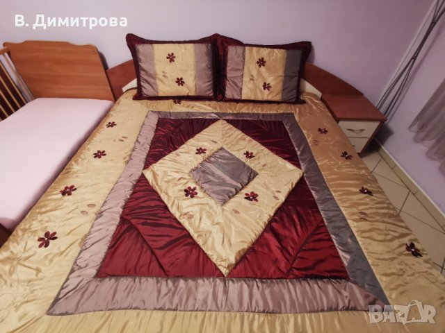 Луксозно шалте за спалня (луксозна кувертюра за спалня), полиестер-сатен, снимка 2 - Покривки за легло - 43285587