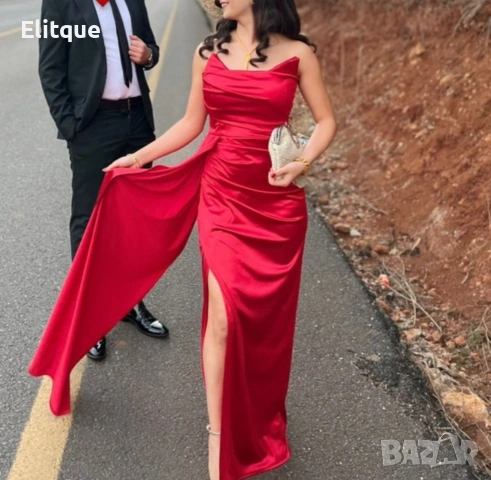 ⭐️Дълги сатенени рокли с цепка
