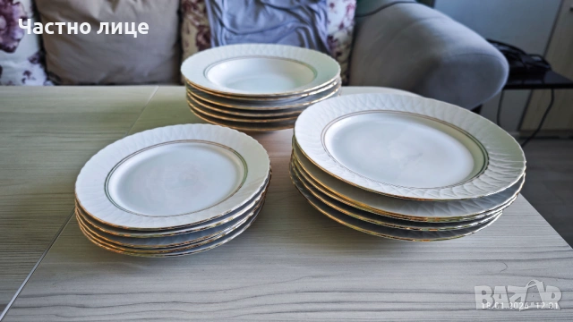 Продавам комплект чинии от костен порцелан , снимка 4 - Чинии - 53160625