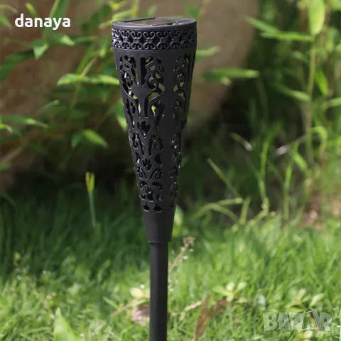 5772 Декоративна градинска соларна лампа с орнаменти, 43 см, снимка 5 - Декорация за дома - 49285652