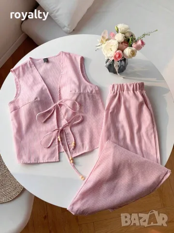 Комплект от тъкан плат в розово 🍓, снимка 3 - Комплекти - 49206179