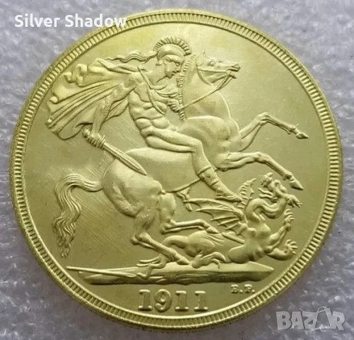 Монета Великобритания 5 Паунда 1911 г Крал Джордж V, снимка 2 - Нумизматика и бонистика - 44081158