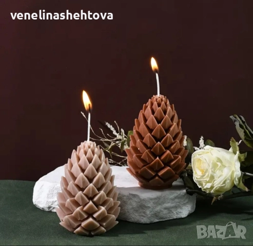 3D голяма шишарка силиконов молд форма свещи гипс сапун смола фондан шоколад , снимка 2 - Форми - 52389831