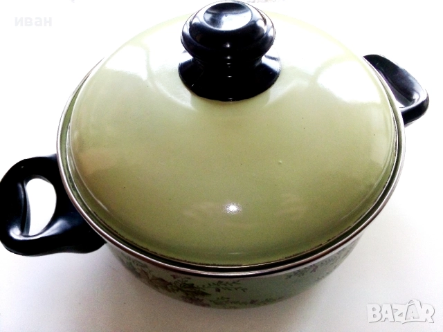 Стара неупотребявана емайлирана тенджера "МЗ Брацигово"