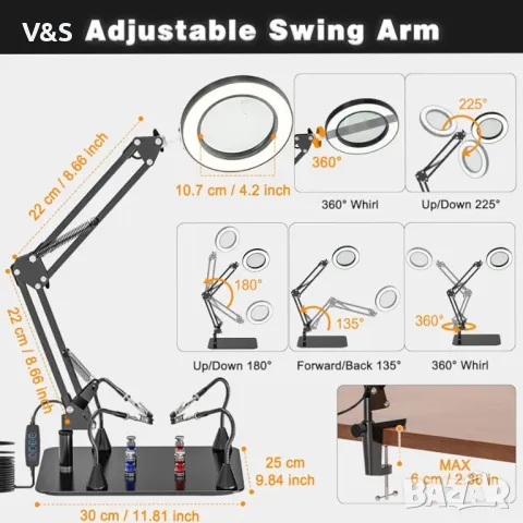 Станция с лупа и принадлежности,подходящ за запояване, гравиране, ремонт, четене, бижута и ръчно , снимка 6 - Ресийвъри, усилватели, смесителни пултове - 49230220