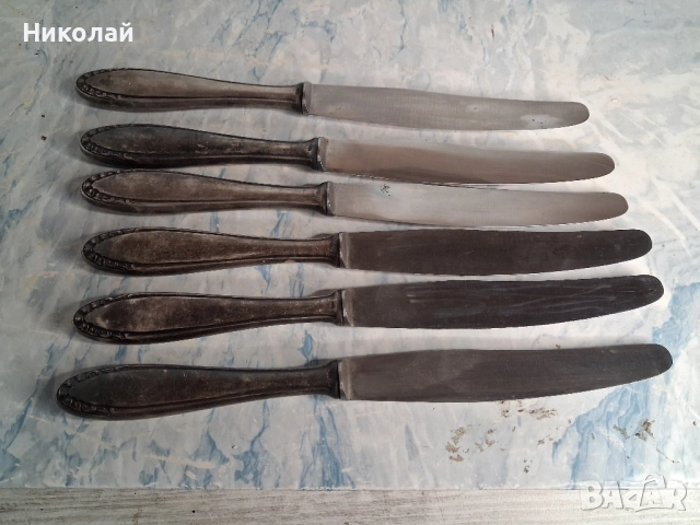 Стари Посребрено ножове за хранене Солинген Solingen, снимка 5 - Антикварни и старинни предмети - 52366704