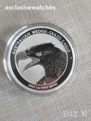 1 тройунция Сребърна Монета Australian Wedge-tailed Eagle 2022 г., снимка 6 - Нумизматика и бонистика - 49827978