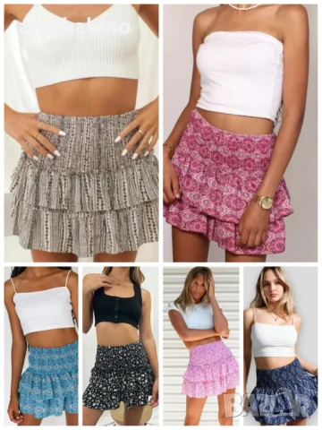 Дамска модна плисирана пола с флорален принт, 11цвята