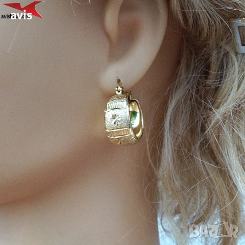 Обеци с 14К златно покритие 2141866, снимка 4 - Обеци - 53531589