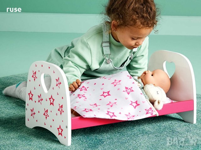 НОВО! Дървено легло за кукли бебета 52х25х30см, снимка 2 - Играчки за стая - 39649453