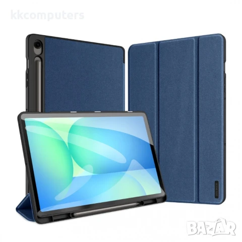 Samsung Galaxy Tab S10 FE+ DUX DUCIS Domo Кожен Калъф с Тройно Сгъване и Скрийн Протектор – Черен, Т, снимка 2 - Калъфи, кейсове - 50845541