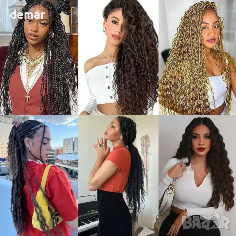 Тъмнокафява сплетена коса Samtress Ocean Wave Twist, 76 см, 7 пакета, цвят - #4, снимка 7 - Аксесоари за коса - 49908131