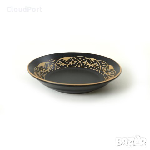 ПЪЛЕН СЕРВИЗ ЗА МАСА, KERAMIKA, 24 ЧАСТИ, КЕРАМИКА, ЖЪЛТО/ЧЕРНО, снимка 16 - Сервизи - 43582825