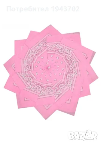 Кърпа за глава бандана Bandana в розово, снимка 2 - Шалове - 47840291